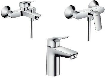 Hansgrohe Logis Badarmaturen Set chrom, für Waschtisch, Dusche, Badewanne