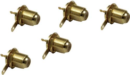 BKL Electronic 0403551 F-Buchse für Einbau, vergoldet Anschlüsse: F-Buchse 5St.