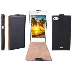 Flip Case für Wiko Highway Pure schwarz ultra slim