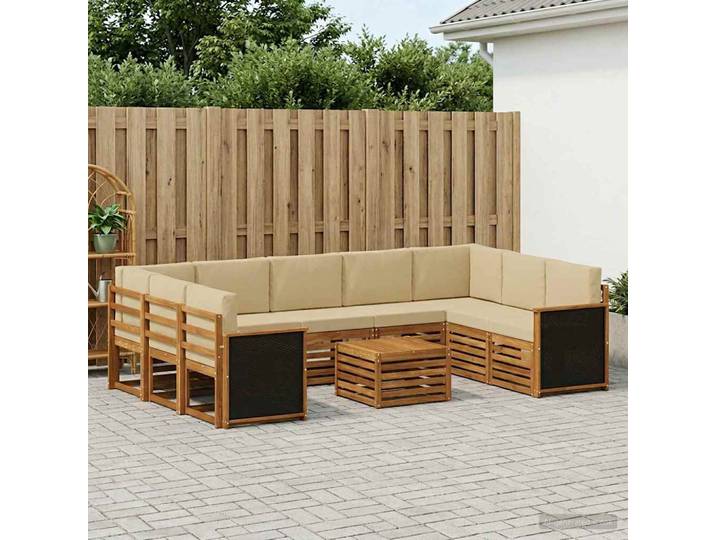 vidaXL Outdoor-Sofagarnitur 10 stk. Natur