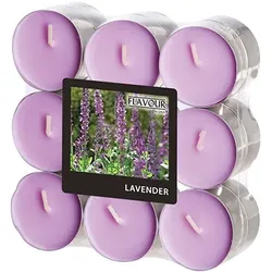 Papstar Duftteelichter, Lavendel, Ø 37,5 mm · 16,6 mm, "Flavour" 10 x 18 Stück