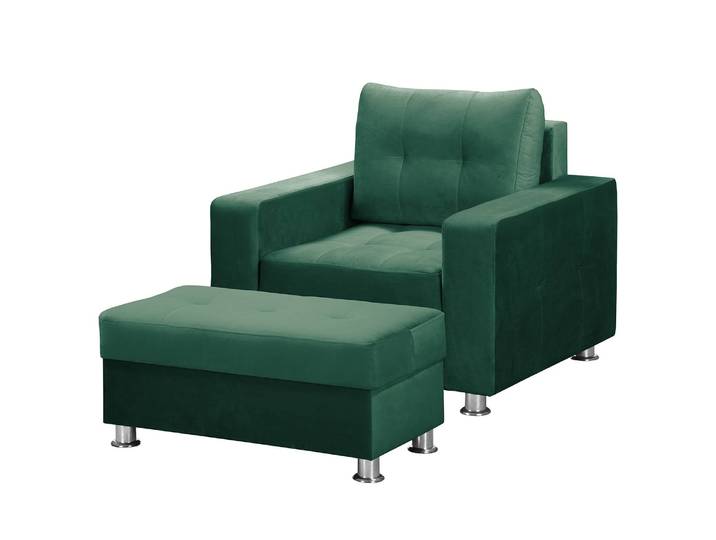 Fauteuil Upwell II Vert/Vert foncé Microfibre Avec repose-pieds 98 x 96 x 90cm