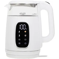 Adler AD 1305ws Wasserkocher 1,7L mit Temperatureinstellung weiß / silber