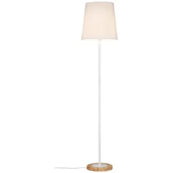 Paulmann Stehleuchte NEORDIC STELLAN, 1-flammig, mit Stoffschirm Weiß / Holz PAUL-79634
