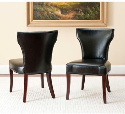 "SAFAVIEH Ryan Nailhead Leather Dining Chair, Modern - 25"" W x 23"" D x 37"" H"