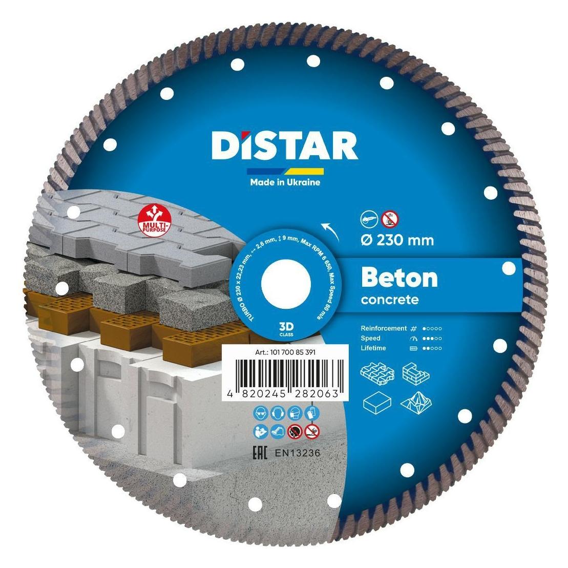 Mik-Bud DISTAR TARCZA DIAMENTOWA BETON PRO 230 x 2,6 x 22,23mm TURBO (52762713)