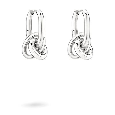 Paar Creolen LIEBESKIND BERLIN "Schmuck Geschenk Edelstahl Ohrringe Modern Knot", silber (silberfarben), Ohrringe, Damen, Edelstahl, Einhänger abnehmbar