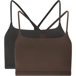 2er Pack Athlecia Blossom Low Support Sport-BH Damen 1294 - chocolate torte M