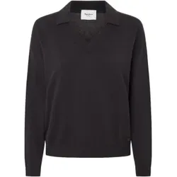Pepe Jeans für Damen. PL702222 Polo Isela schwarz (S), Lässig, Baumwolle, Langarm, Nachhaltig