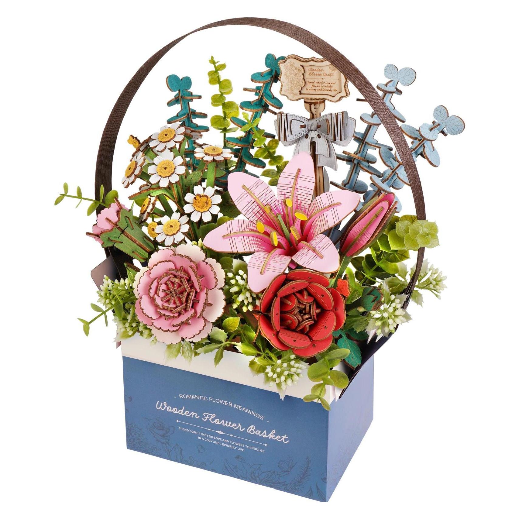 Robotime Bausatz Blumenkiste mit Griff, Modell Art: Dekoration (TW03H)