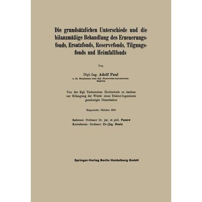 Die grundsätzlichen Unterschiede und die bilanzmäßige Behandlung des Erneuerungsfonds, Ersatzfonds, Reservefonds, Tilgungsfonds und Heimfallfonds,