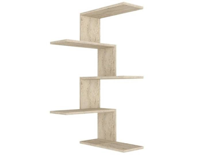 Étagère murale en bois MDF mélaminé effet travertin H 109 cm