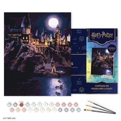 Malen nach Zahlen Harry Potter - Hogwarts-Schloss bei Nacht Auf Keilrahmen gespannt