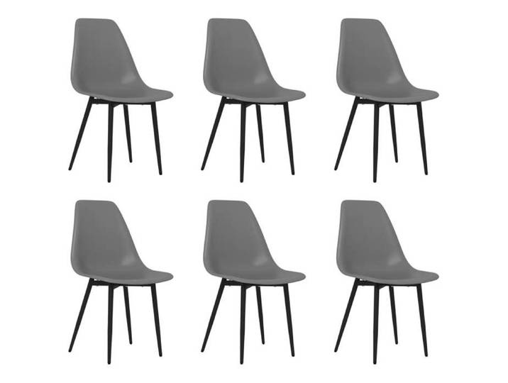 CHIC Chaises à manger lot de 6（6 pcs) gris PP - 46x52x84 cm 727665 S11