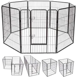 Costway 8-teiliger 100x80cm Welpenlaufstall Welpenzaun Welpenkäfig