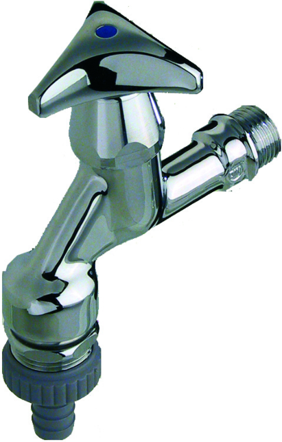 Aalberts Seppelfricke Sepp Armaturenkombination 0006022 DN 15, Messing verchromt, Rohrbelüfter, Rückflussverhinderer, Schlauchverschraubung, Dreisterngriff