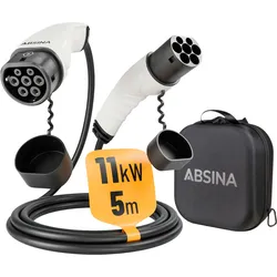 Absina Ladekabel Typ 2 Mode 3 für Elektroautos 11 kW / 16 A / 5 Meter