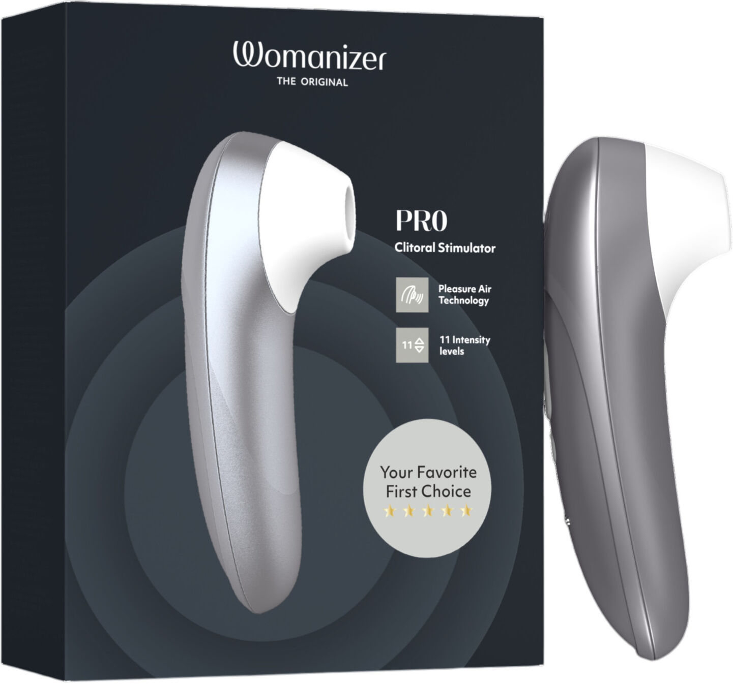 Womanizer Pro - air‑pulse clitoral stimulator (grey)
