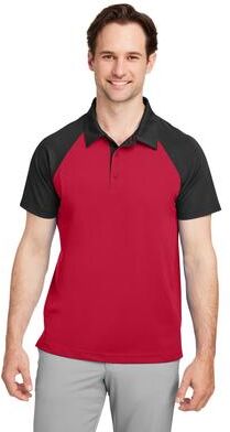 Team 365 TT21C Men's Command Snag-Protection Colorblock Polo Shirt in Sport Red/Black size Large   Polyester