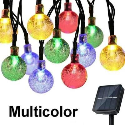 Uplift Treasures Solar Crystal String Lights Outdoor Waterproof With 8 Lighting Modes multicolor 30led(6.5m)