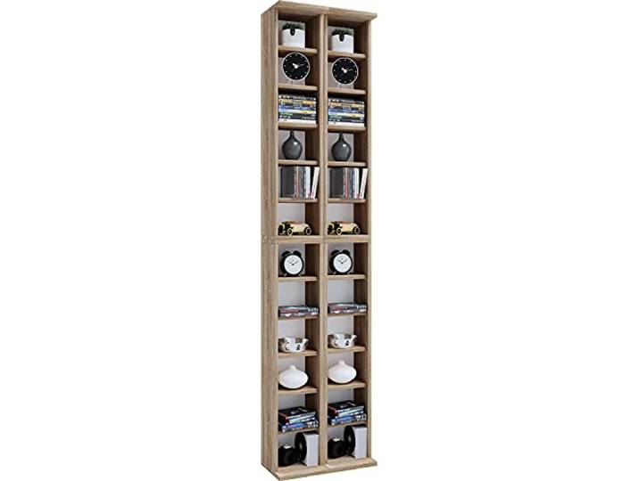 VCM CD/DVD Regal Sonoma-Eiche 42x20x183 cm 22 Fächer Holzwerkstoff CDs Medienregal für CDs und DVDs - Wohn- oder Medienzimmer - für Musik- und Filmliebhaber - Holzwerkstoff