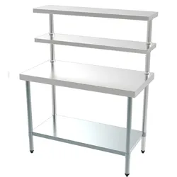 Chefgastro 600 Arbeitsstation mit Regal Edelstahl 1800 BxTxH 1800x600x1500mm