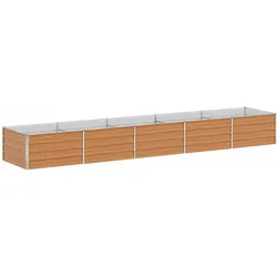 Helloshop26 - Hochbeet im Industriedesign für Terrasse 400 x 80 x 45 cm pflegeleicht aus verzinktem Stahl hellbraun