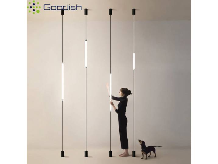 Appliques murales modernes en acrylique noir, lampes sur pied LED longues et épurées, luminaires artistiques créatifs pour salon et décoration intérieure, lustre