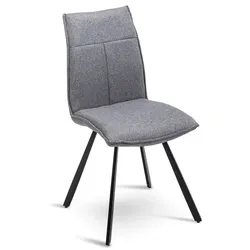 2er-Set Stuhl Capri Stoff Grau Hellgrau