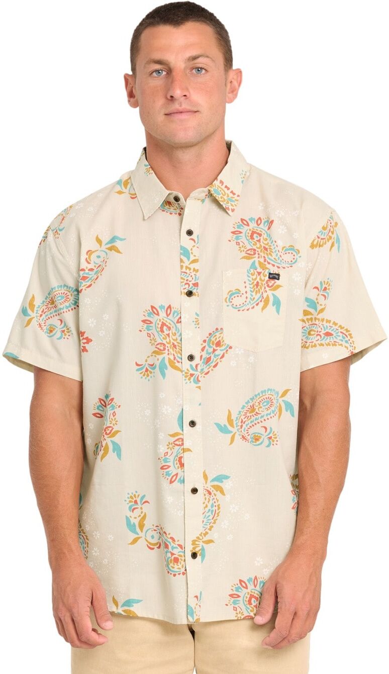 Kurzarmhemd BILLABONG "Sundays", Herren, Gr. XL, bunt (oatmeal), Obermaterial: 52% Baumwolle, 48% Modal., Hemden Kurzarmhemd