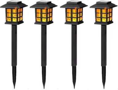 Inspire Curations 10LED Solar Flame Torch Lights Flickering Outdoor Garden Pathway Lights 10leds 4pcs