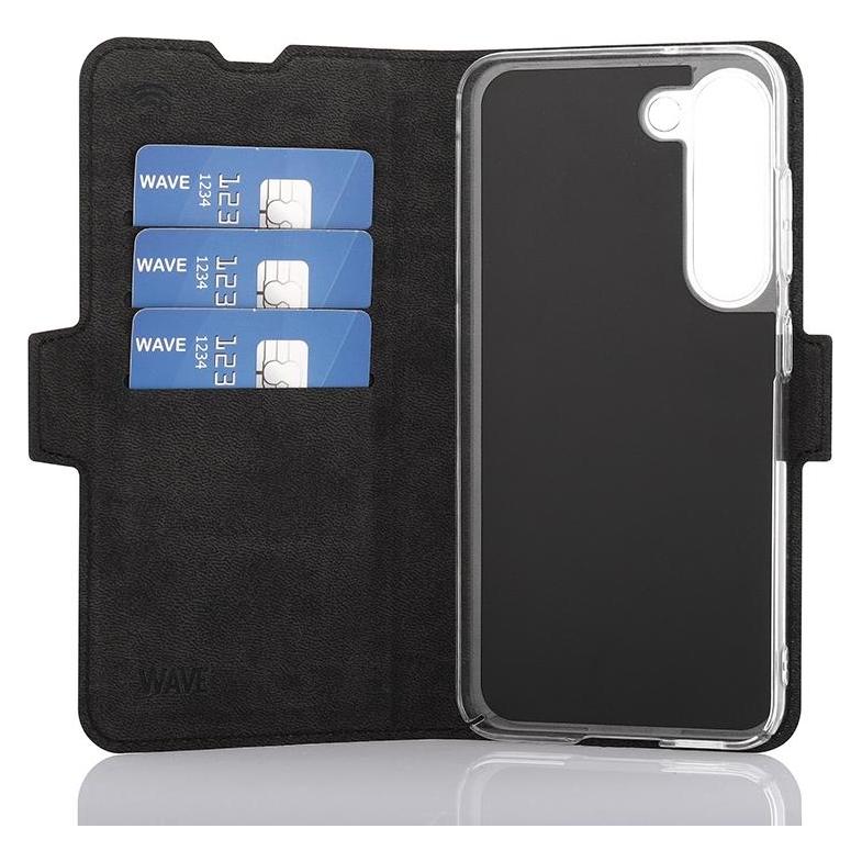 Wave BookCase -suojakotelo, Samsung Galaxy S23, musta (Samsung Galaxy A23 5G) (WAVE-BC-SS-S23-BK)