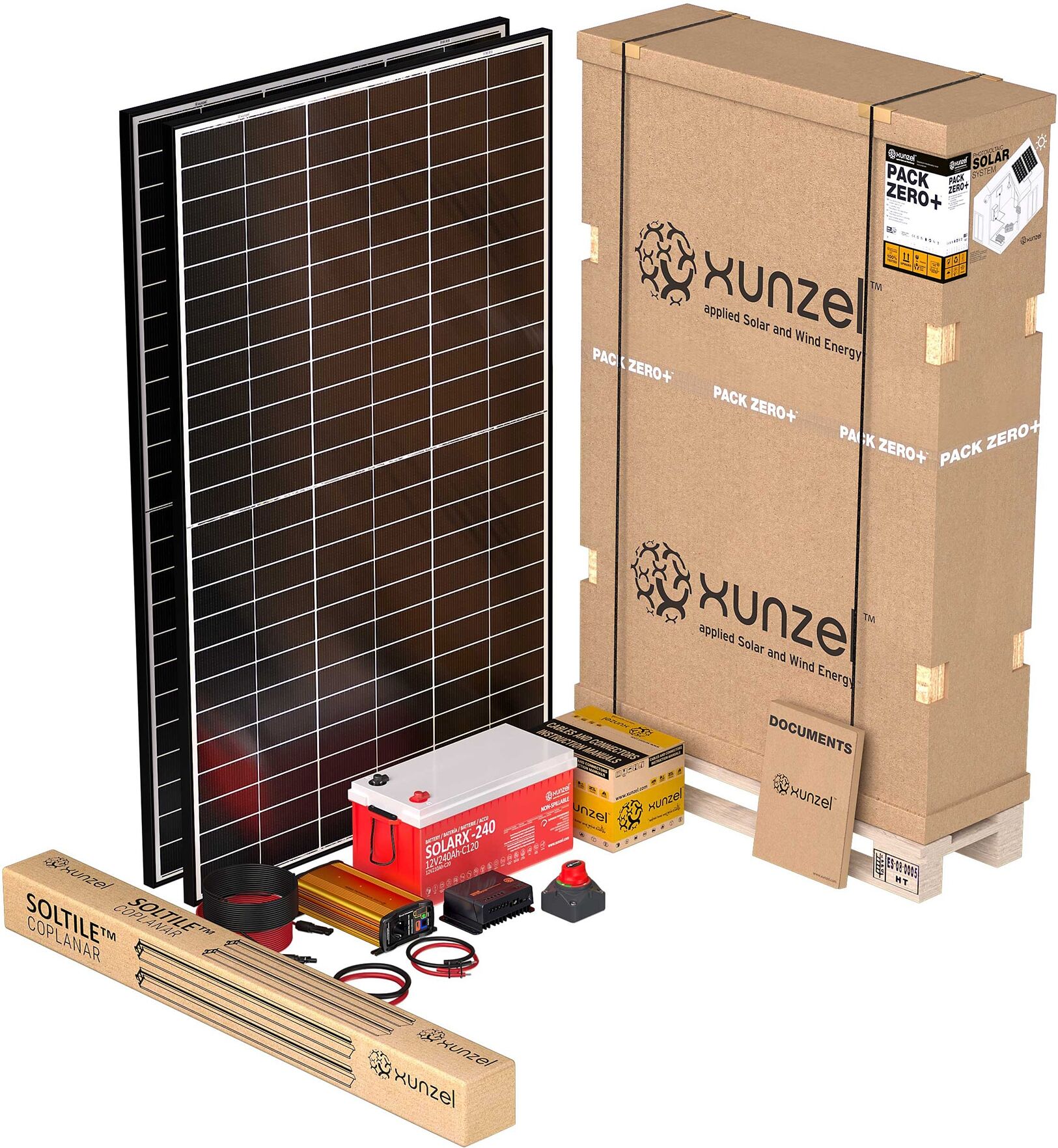 Xunzel Kit Solar PACK ZERO+ EQX300 con Soportes.