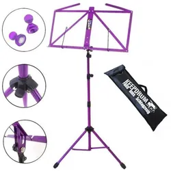 keepdrum MUS3FL Notenpult Lila mit 2 Magnete, Notenständer, Violett