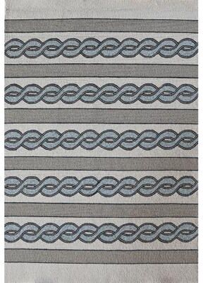 Libby Langdon Ivory/Spa Cable Knit Indoor/Outdoor Area Rug