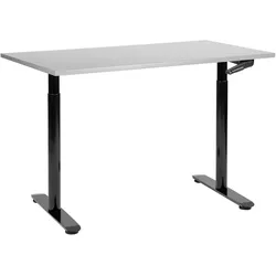 SCHREIBTISCH grauschwarz 120/72 cm manuell höhenverstellbar Destin IV