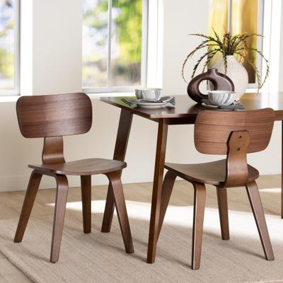 Billie Wood 2-Piece Dining Chair Set by BrylaneHome in Brown (Size OS)