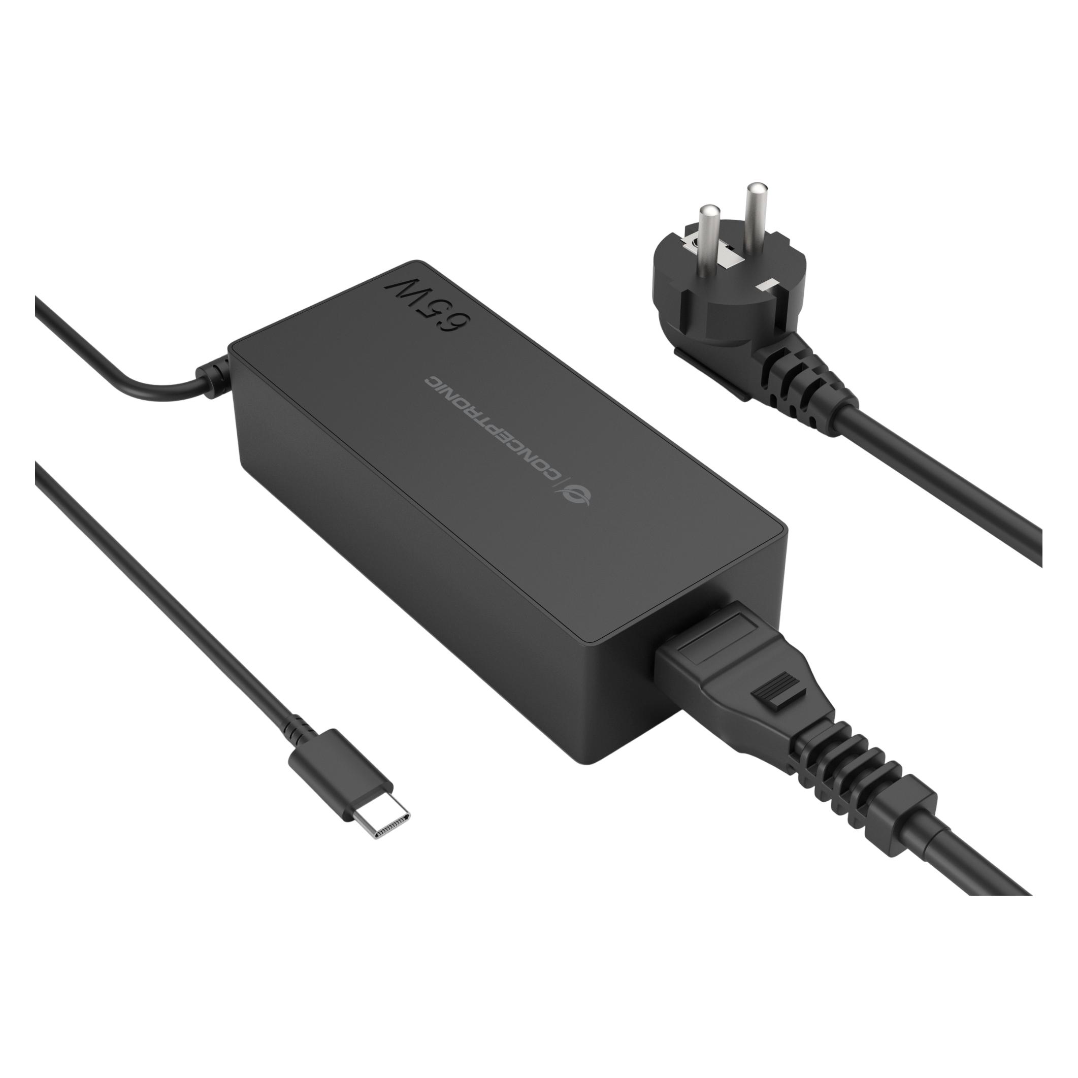 Conceptronic Ladegerät 1Port GaN USB-C 65WPD3.0/PPS sw (65 W, 1 Port) (OZUL09BE)