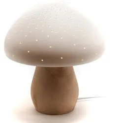 Lampe Pilz - Weiß Rund Porzellan Amadeus 20x20 cm