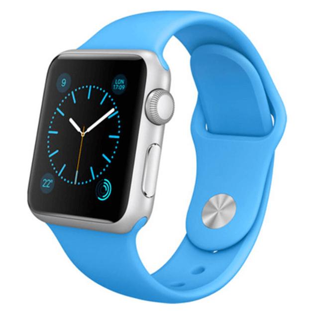 Fongex Apple Watch 42/44/45 mm - Silikon Ersatzarmband blau (42 mm, 44 mm, 45 mm, Silikon) (WBSIL1139BL)