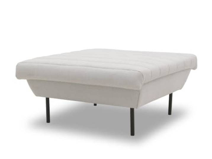 LOOKS by Wolfgang Joop Hocker LOOKS IX, 92 cm Designer, silber Hocker 92 cm mit schwarzem Metallfuß – 92 x 102 x 45 cm (BxTxH), großzügig und vielseitig als Sitzmöbel für Wohnbereiche