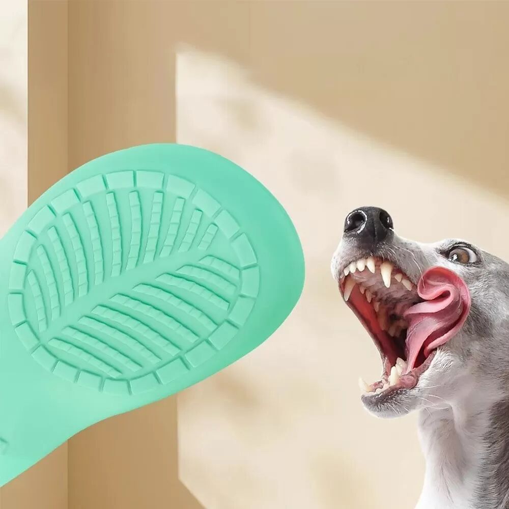 INF Quietschendes Latex-Hundebeißspielzeug in Pantoffelform für Zahnpflege & gegen Langeweile Orange