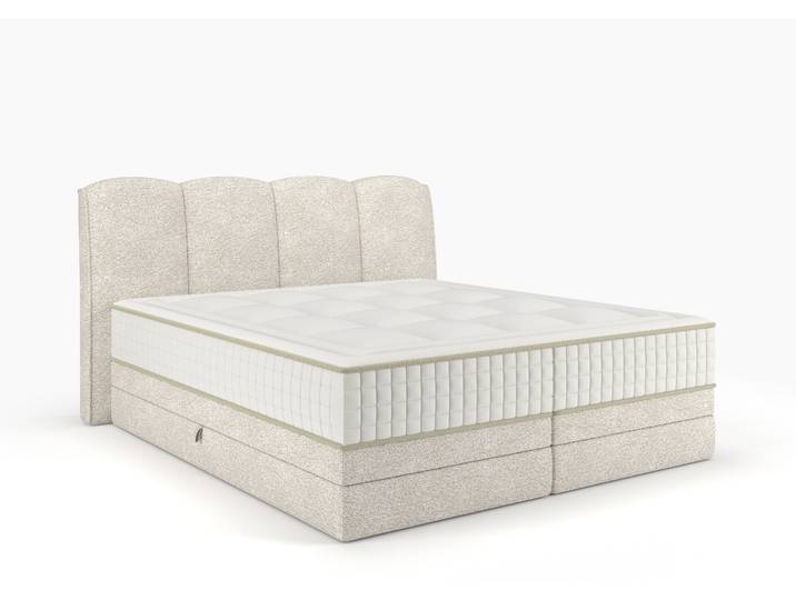 Boxspringbett STOCKHOLM beige 200x200cm halbfest
