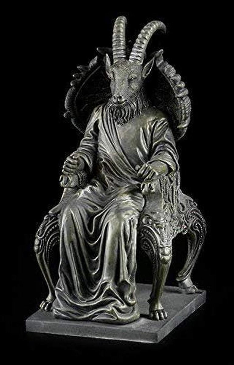 Handgeschilderd Satan Geitenfiguur Demon Beeld Decoratie Zwart Hoogte: 22 cm