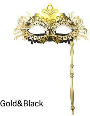Inspired Finds Handheld Venetian Masquerade Mask Elegant Party Costume Accessory gold black