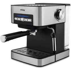 Weasy Kaffeemaschine, Siebträgermaschine, Schwarz, Silber