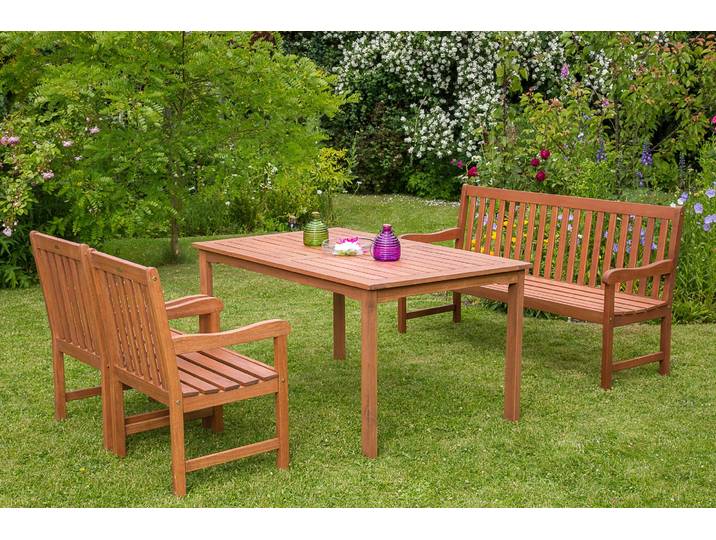 Garten-Essgruppe MERXX Santos , beige (natur), Sitzmöbel-Sets, Garten-Essgruppe