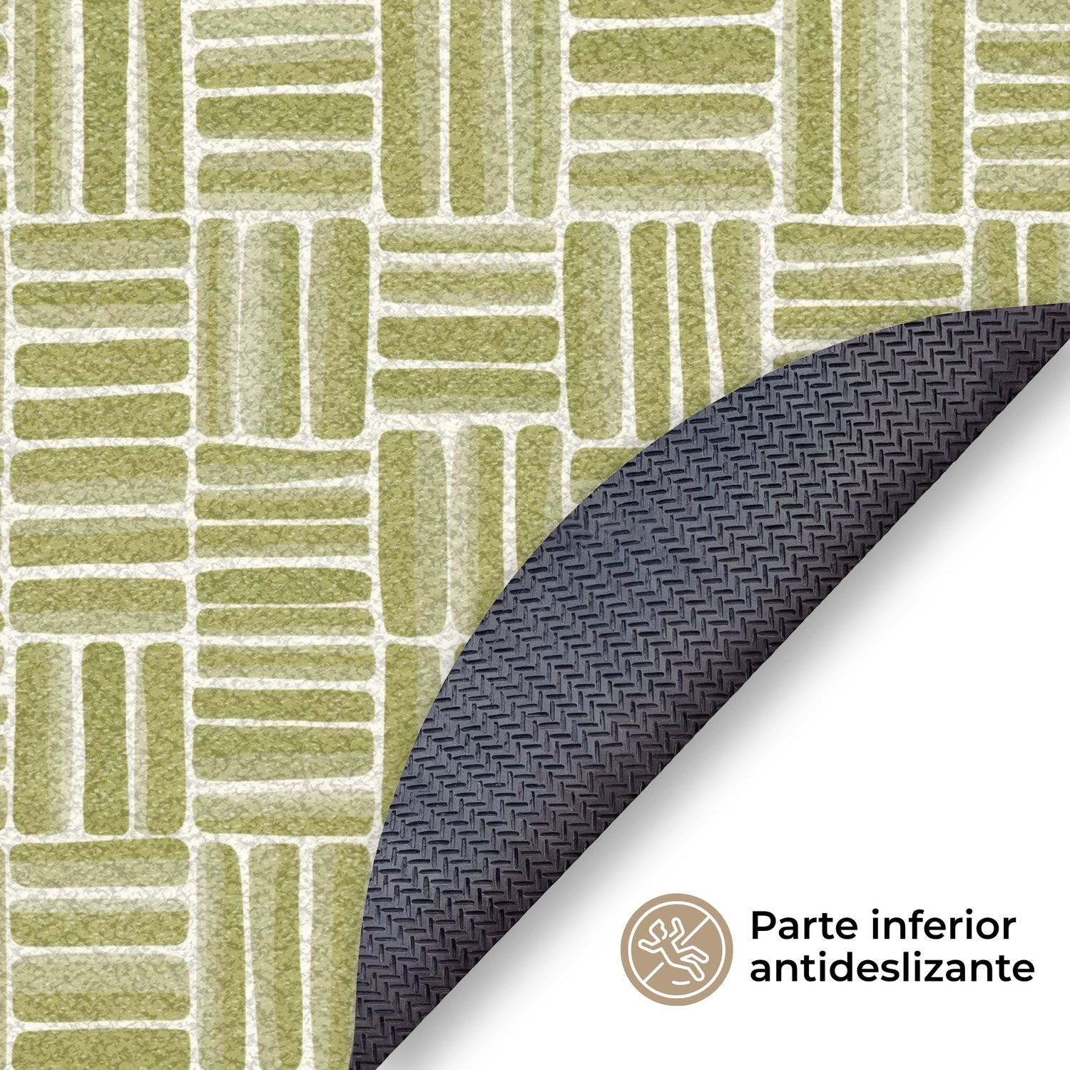 MuchoWow Ronde Deurmat Vlecht Patroon Groen - Diameter: 90 cm