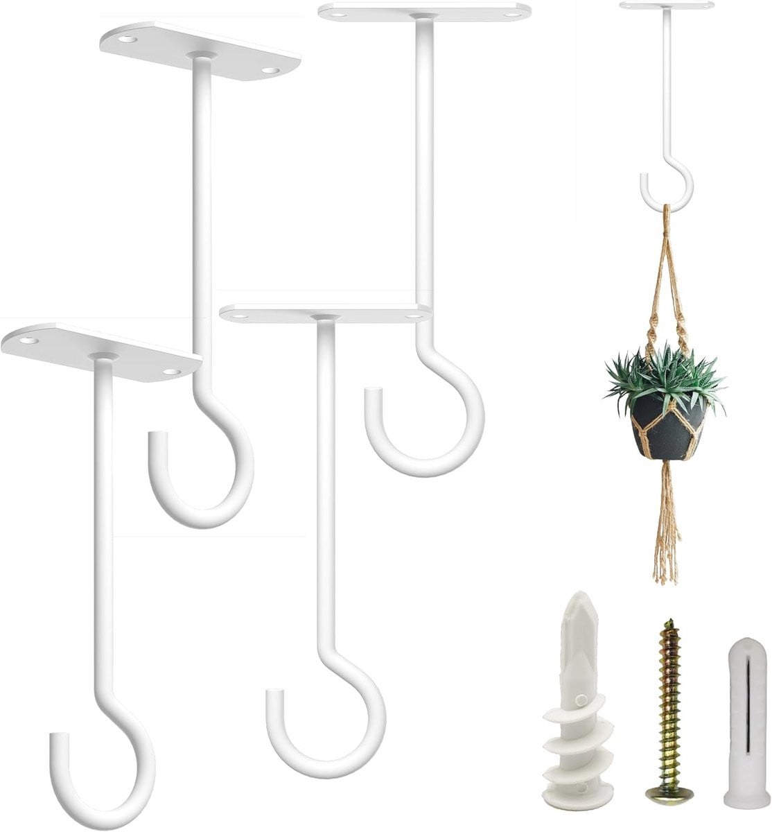 Heavy Duty Plafondhaken voor Planten en Decoratie - 2 stuks
