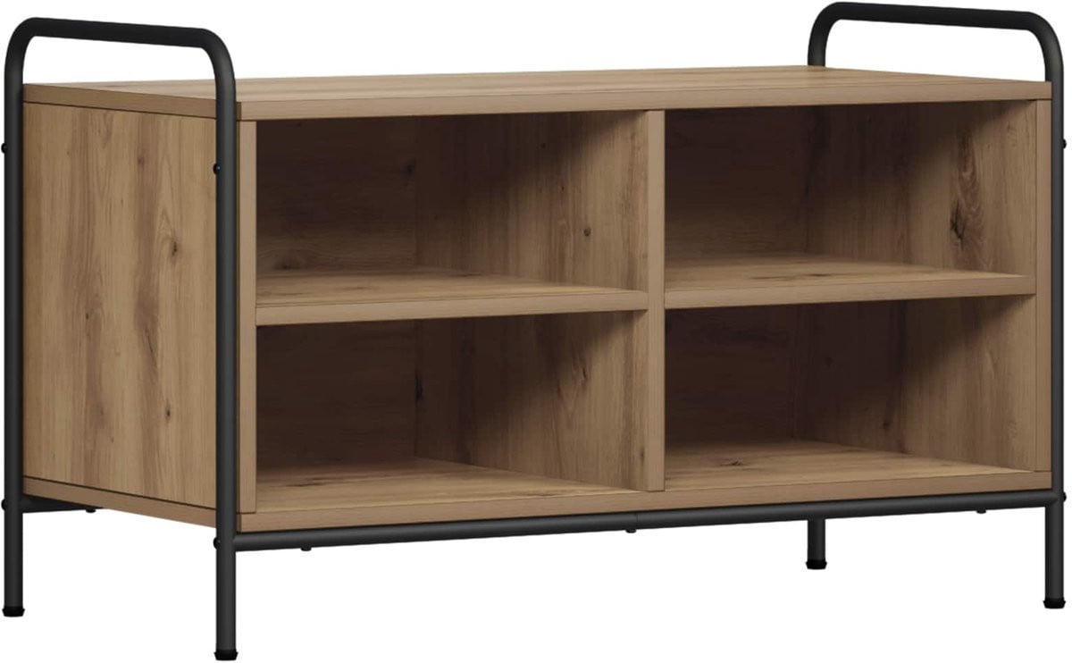 vidaXL Tv-meubel Artisanaal Eikenhout B/D/H: 140 x 39,5 x 50 cm